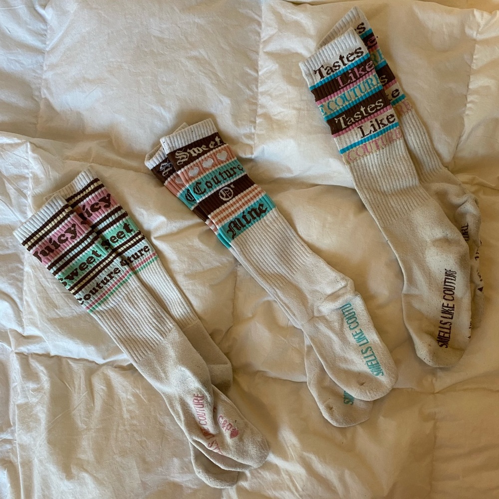 Y2K Juicy Couture Knee High Socks (Set of 3)